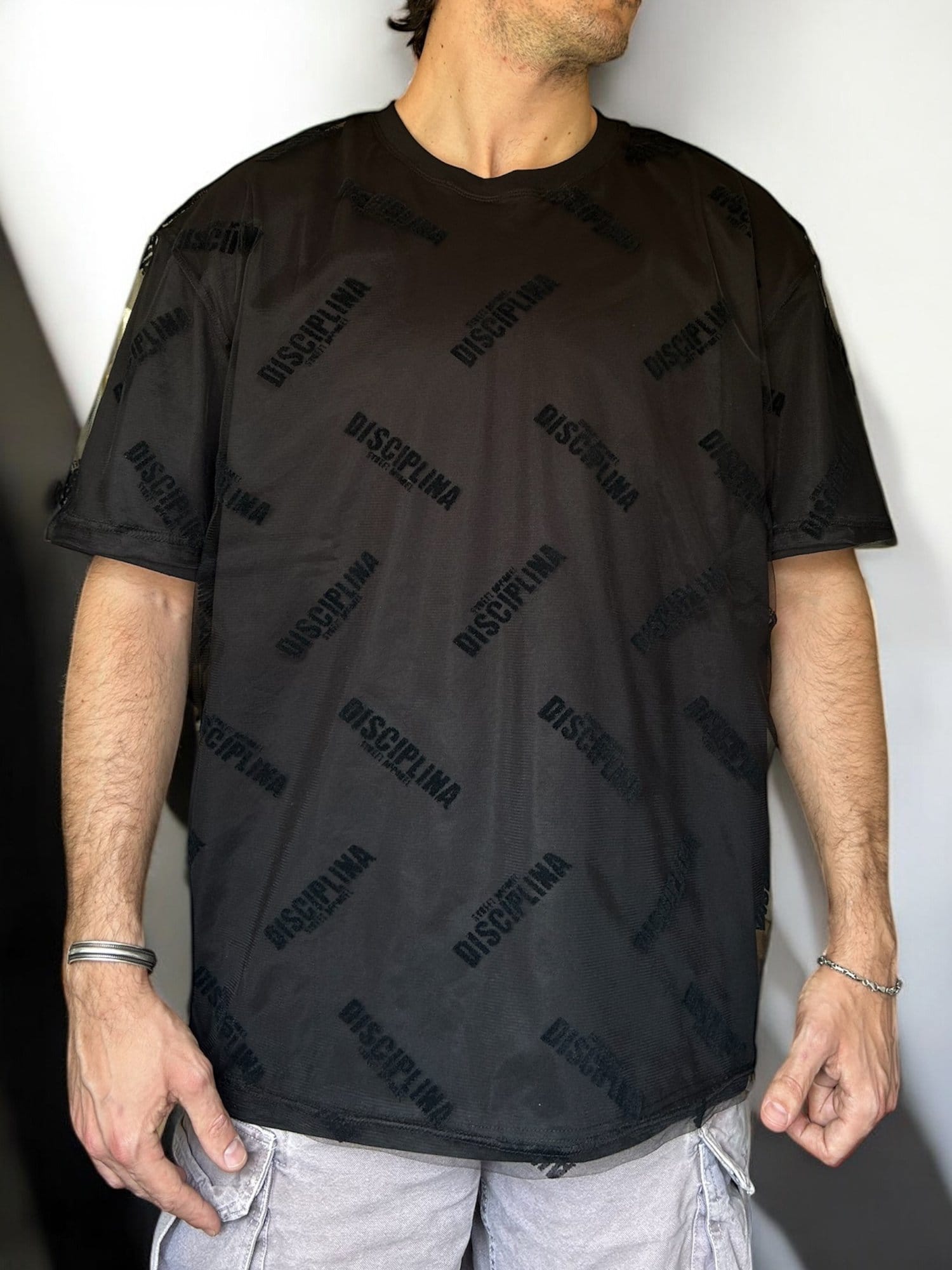 T SHIRT OVERSIZED BLACK MONOGRAM M image 1